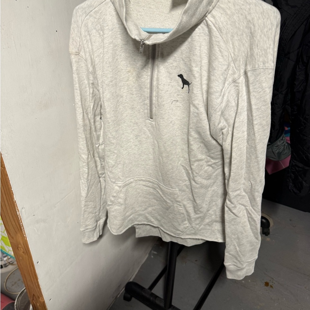 Victorias Secret Women's Gray Quarter-Zip Sweater